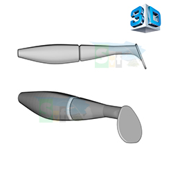 3D модель приманки (реплика) - Sawamura One'up shad 76 мм